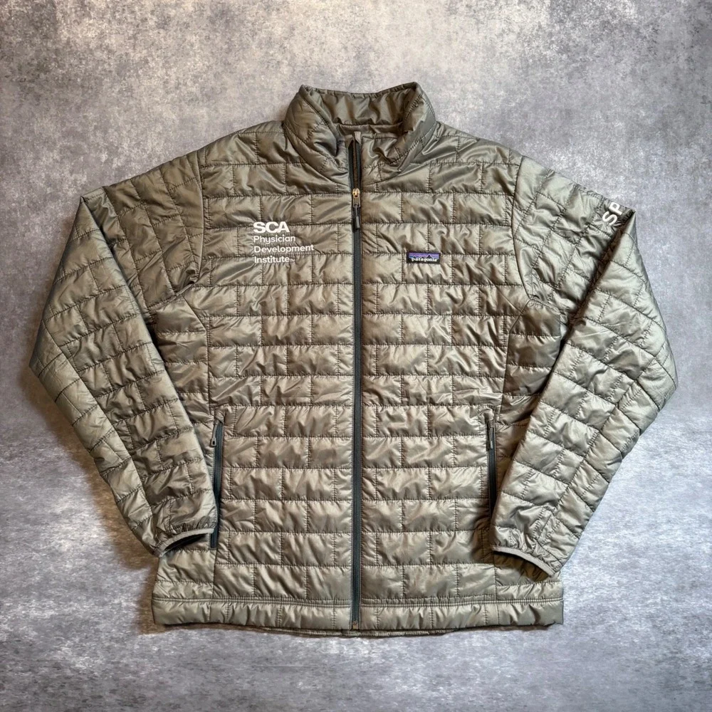 Patagonia Mens Nano Puff Insulated Jacket Large Grey SCA Physician Embroidery